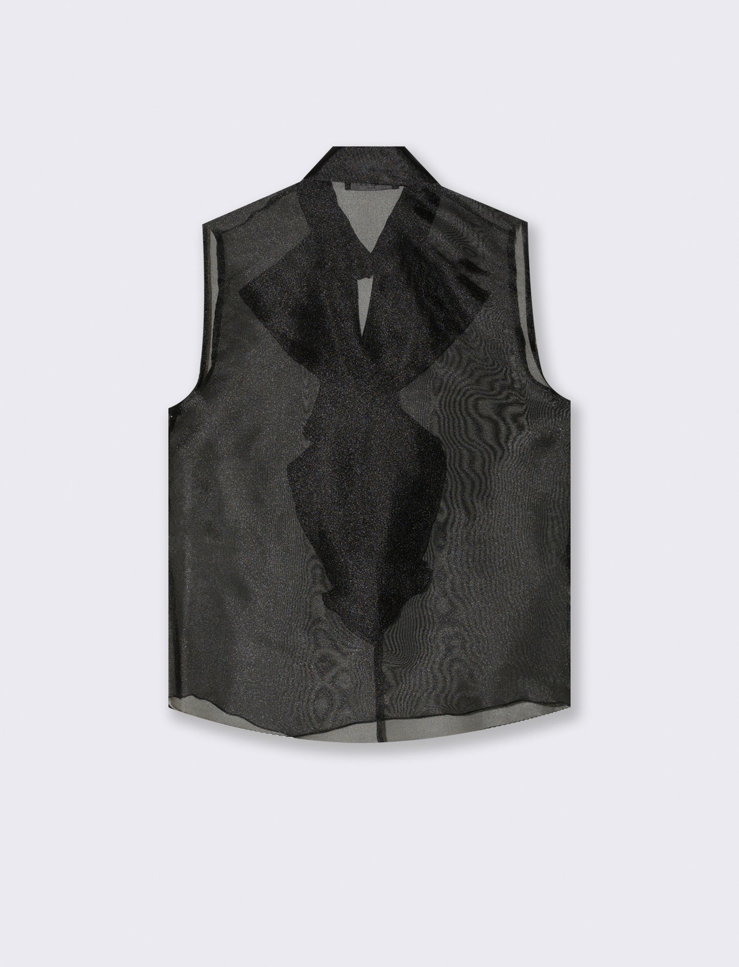 Casacca in organza con rouches - Nero