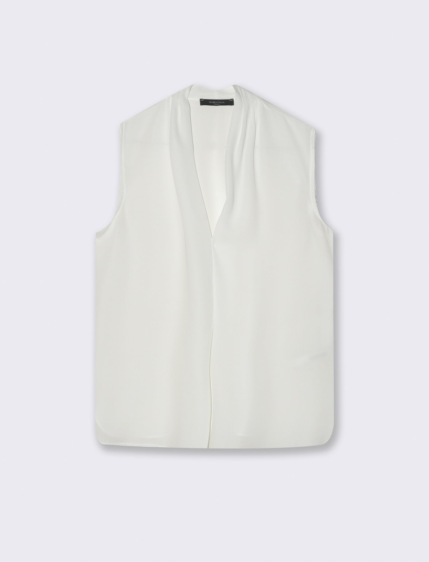 Top con scollo a V - Bianco latte