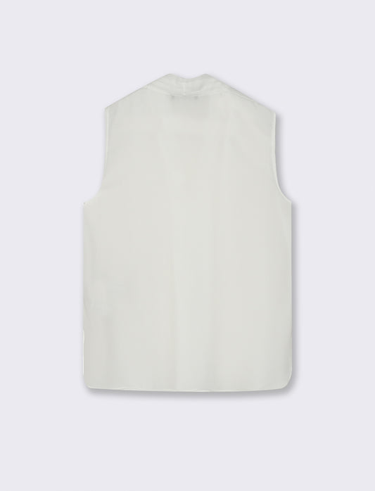 Top con scollo a V - Bianco latte