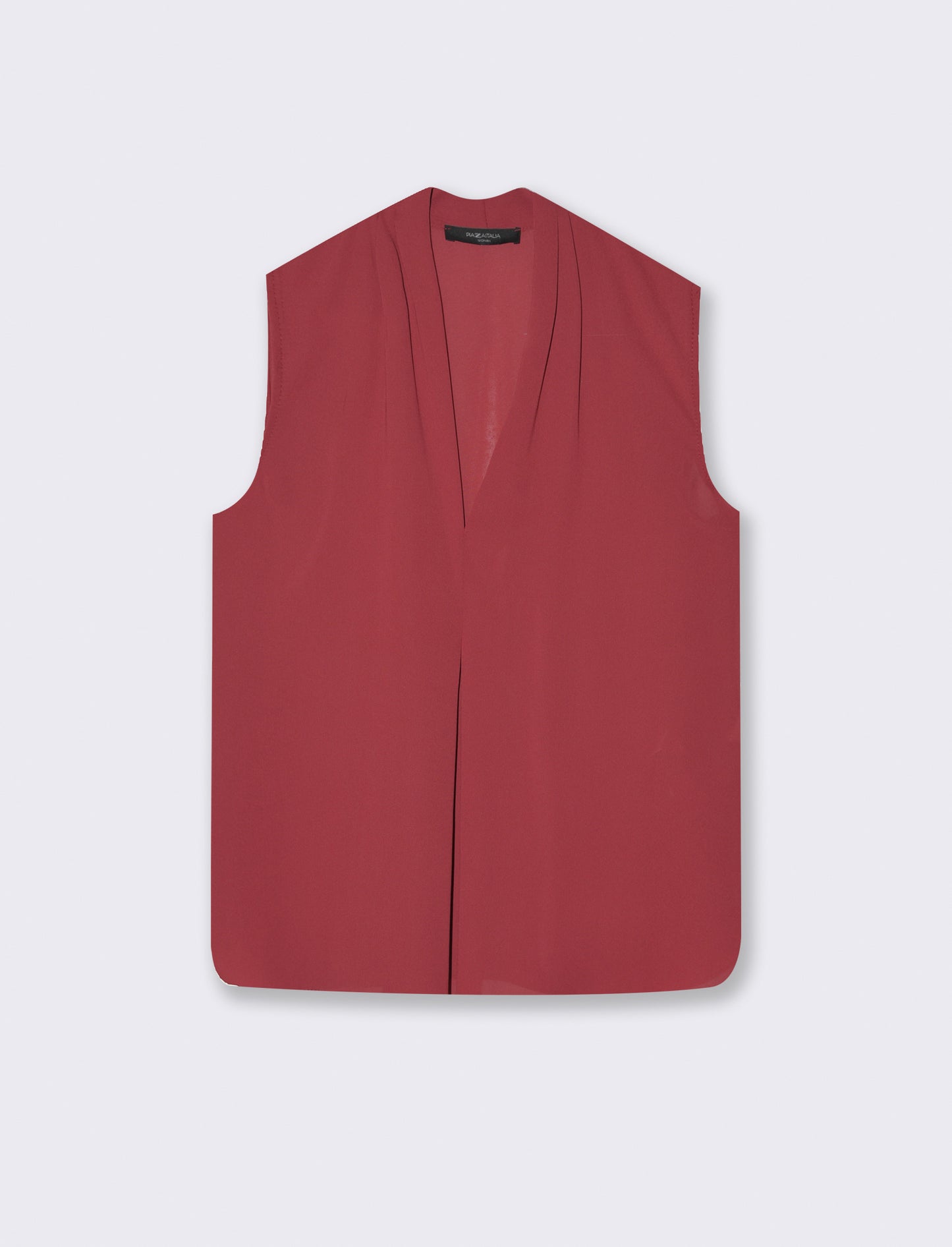 Top con scollo a V - Rosso india