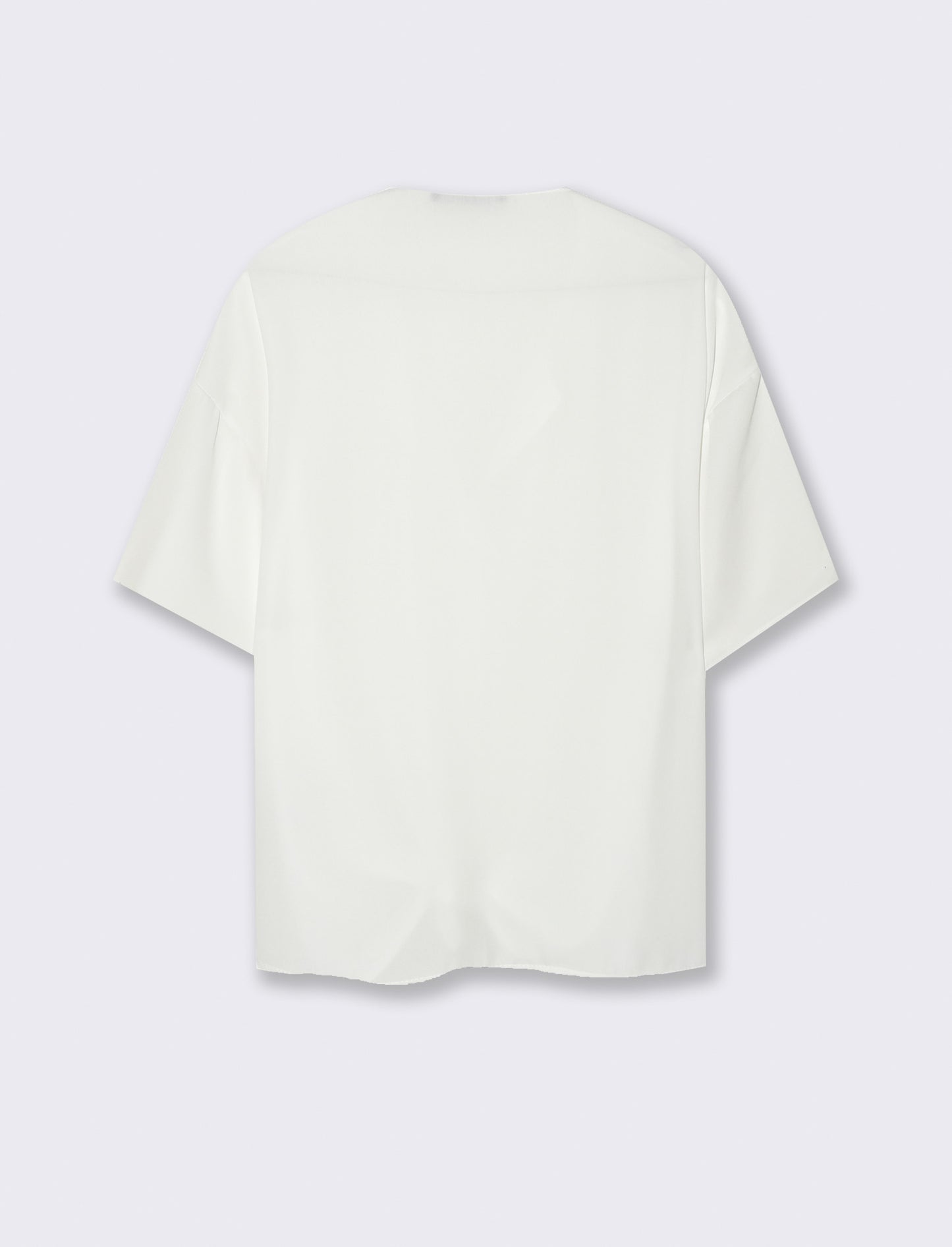 Camicia mezza manica con scollo aperto - Bianco latte