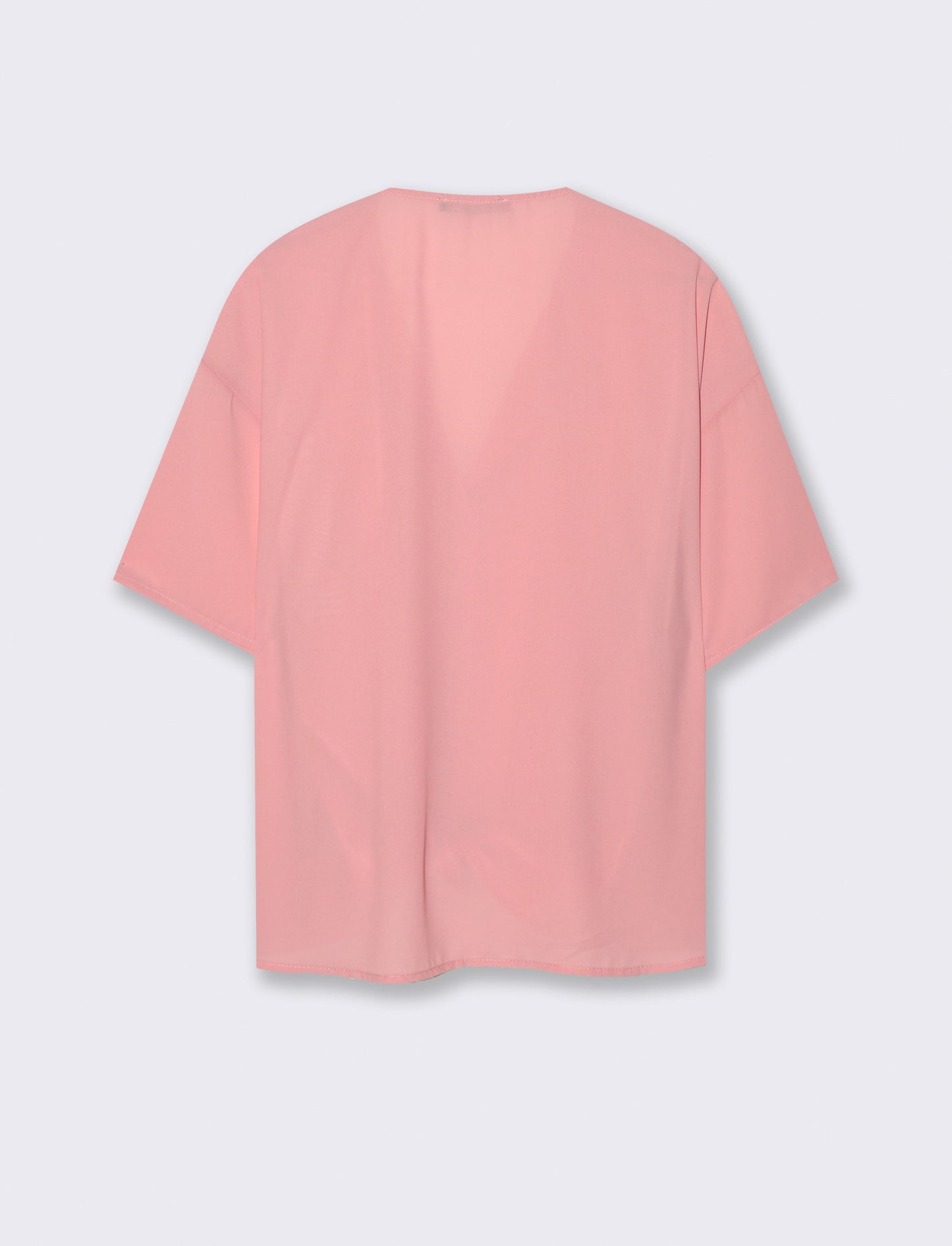 Camicia mezza manica con scollo aperto - Rosa