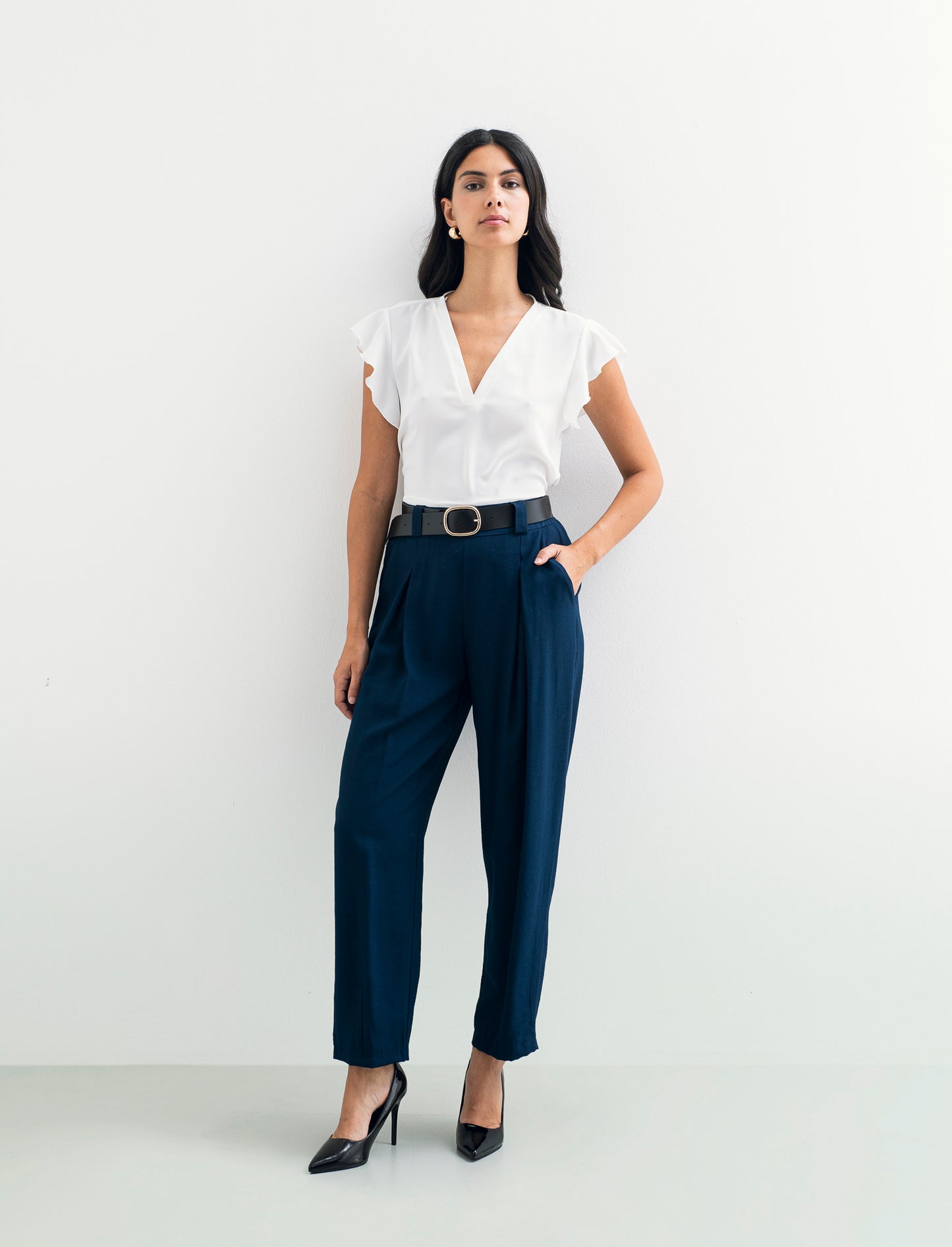 Pantaloni con cintura - Blu