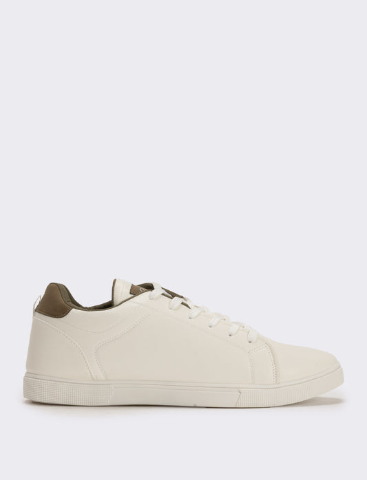 Sneakers bianche con dettaglio verde - Bianco