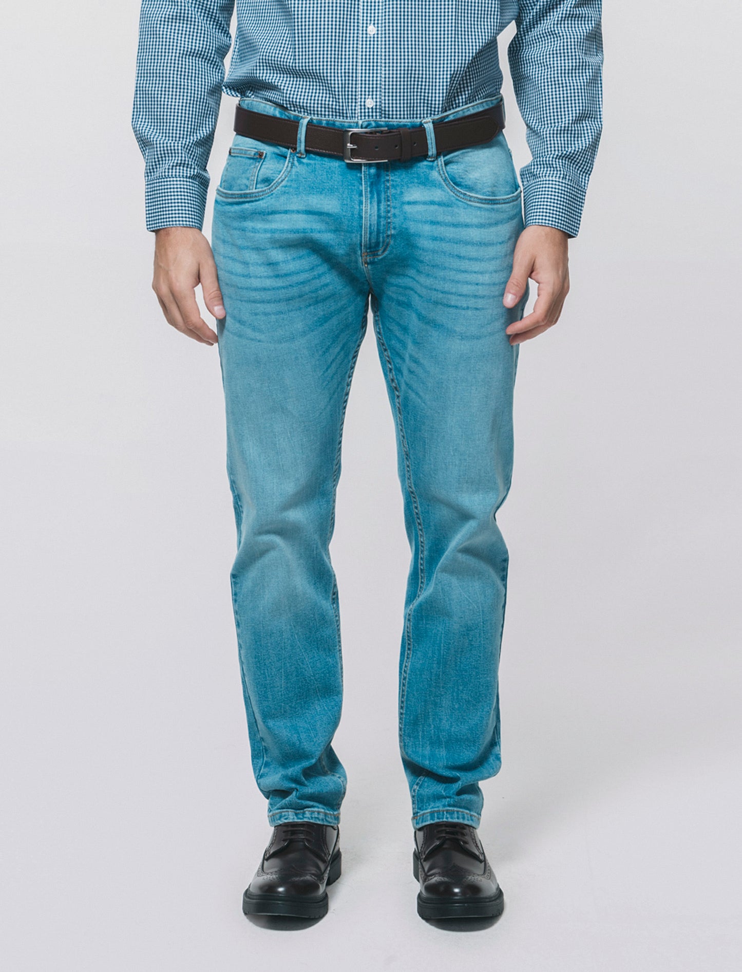 JEANS REGULAR FIT BLU CHIARO SLAVATI - Denim chiaro