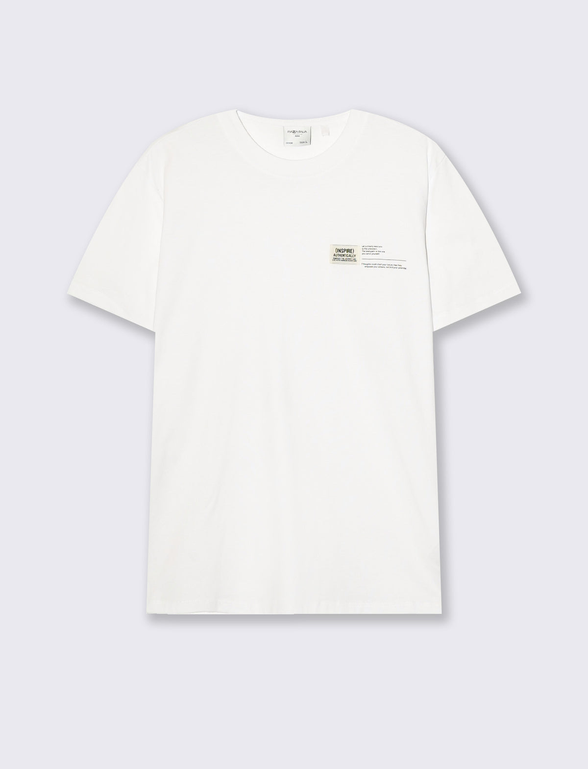 T-SHIRT IN COTONE PREMIUM CON PATCH E STAMPINA - Bianco