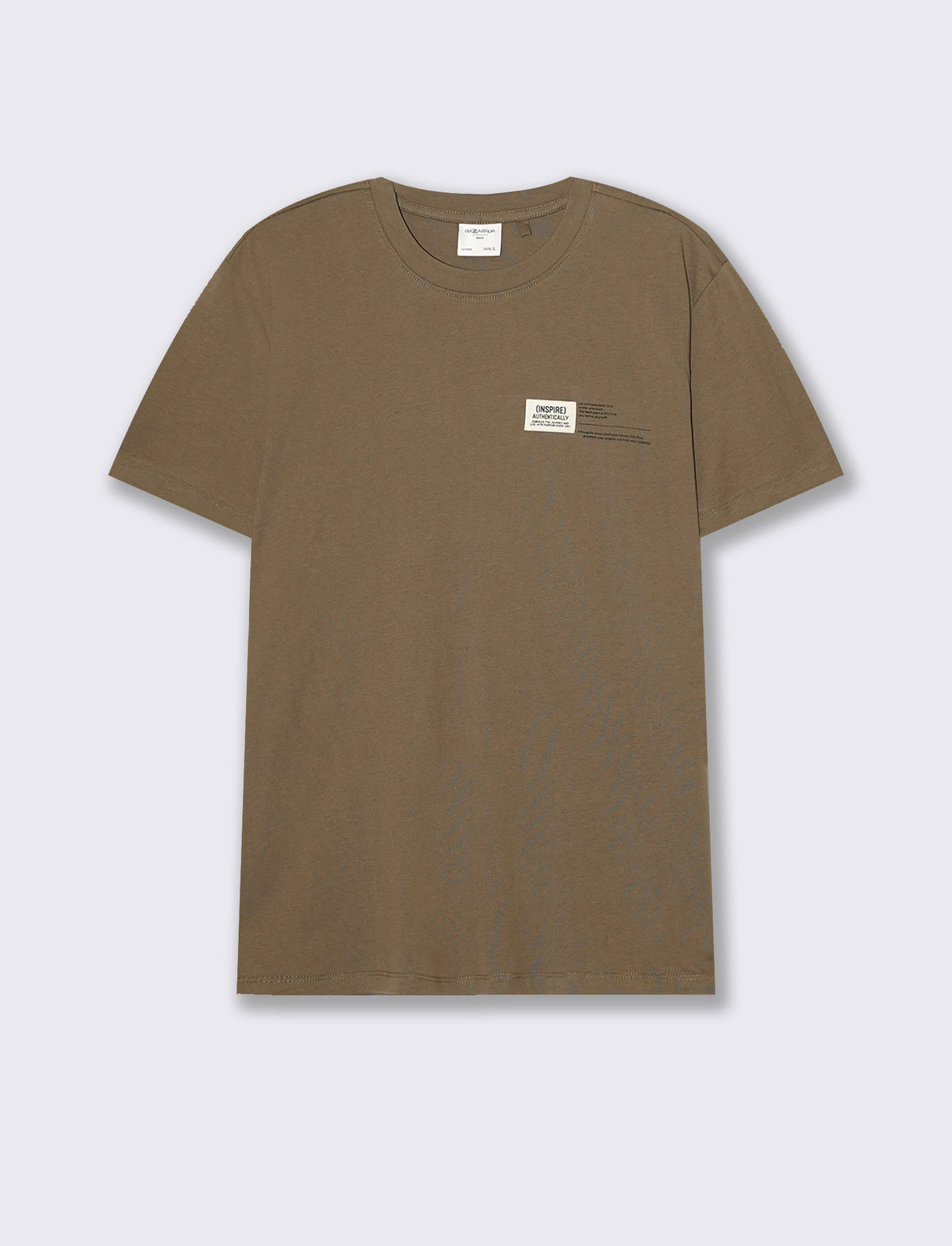 T-SHIRT IN COTONE PREMIUM CON PATCH E STAMPINA - Grigio fango