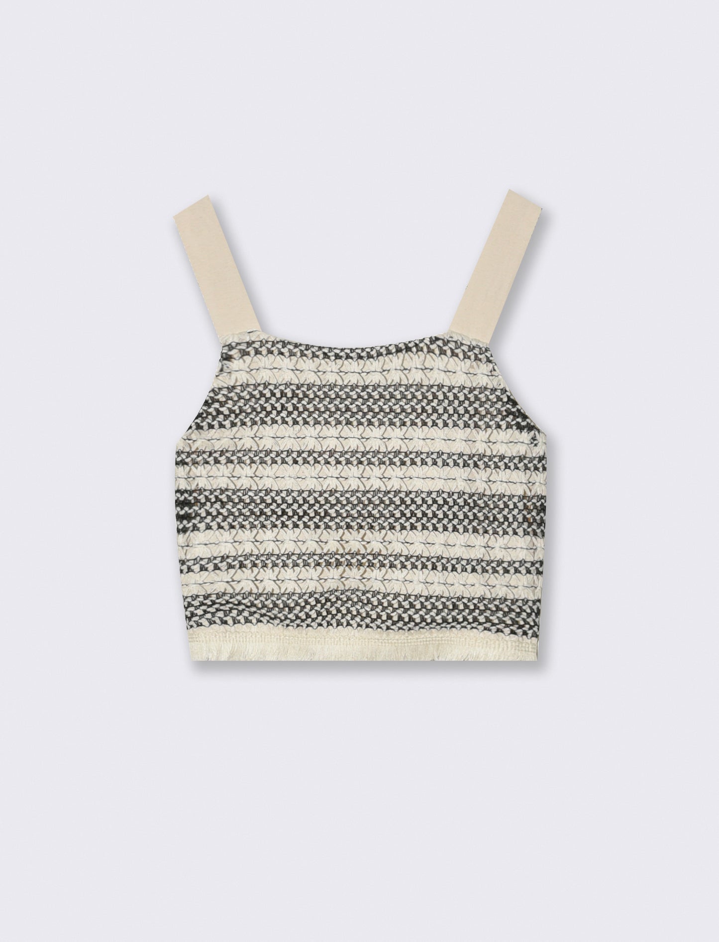 Top cropped in tessuto a rete traforato. - Fantasia