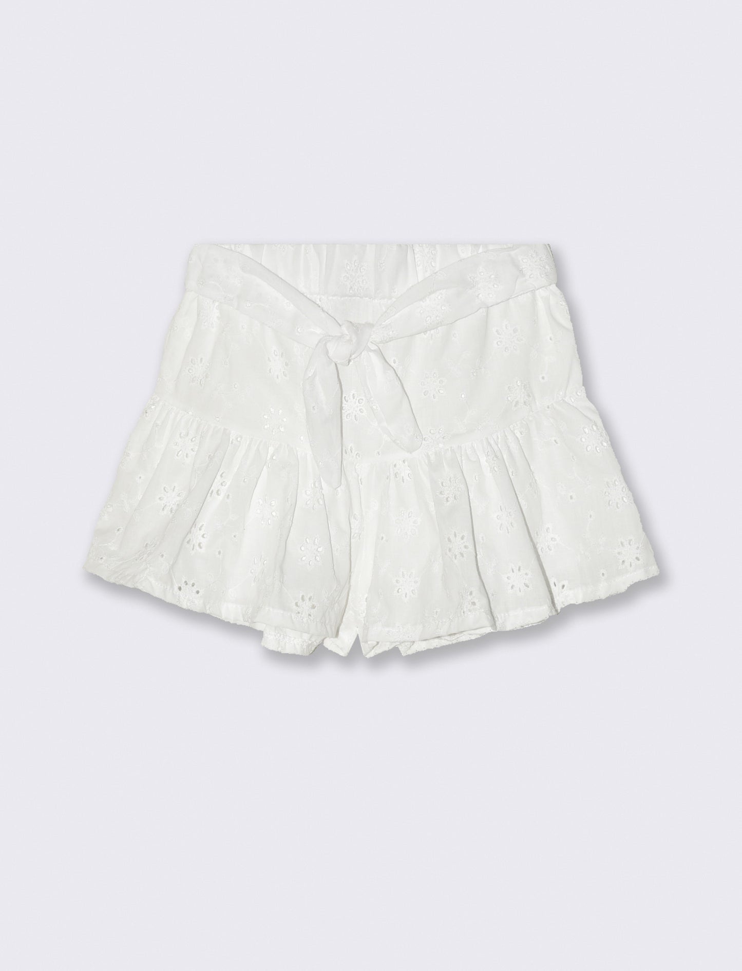 Short in pizzo san gallo con nodo. - Bianco