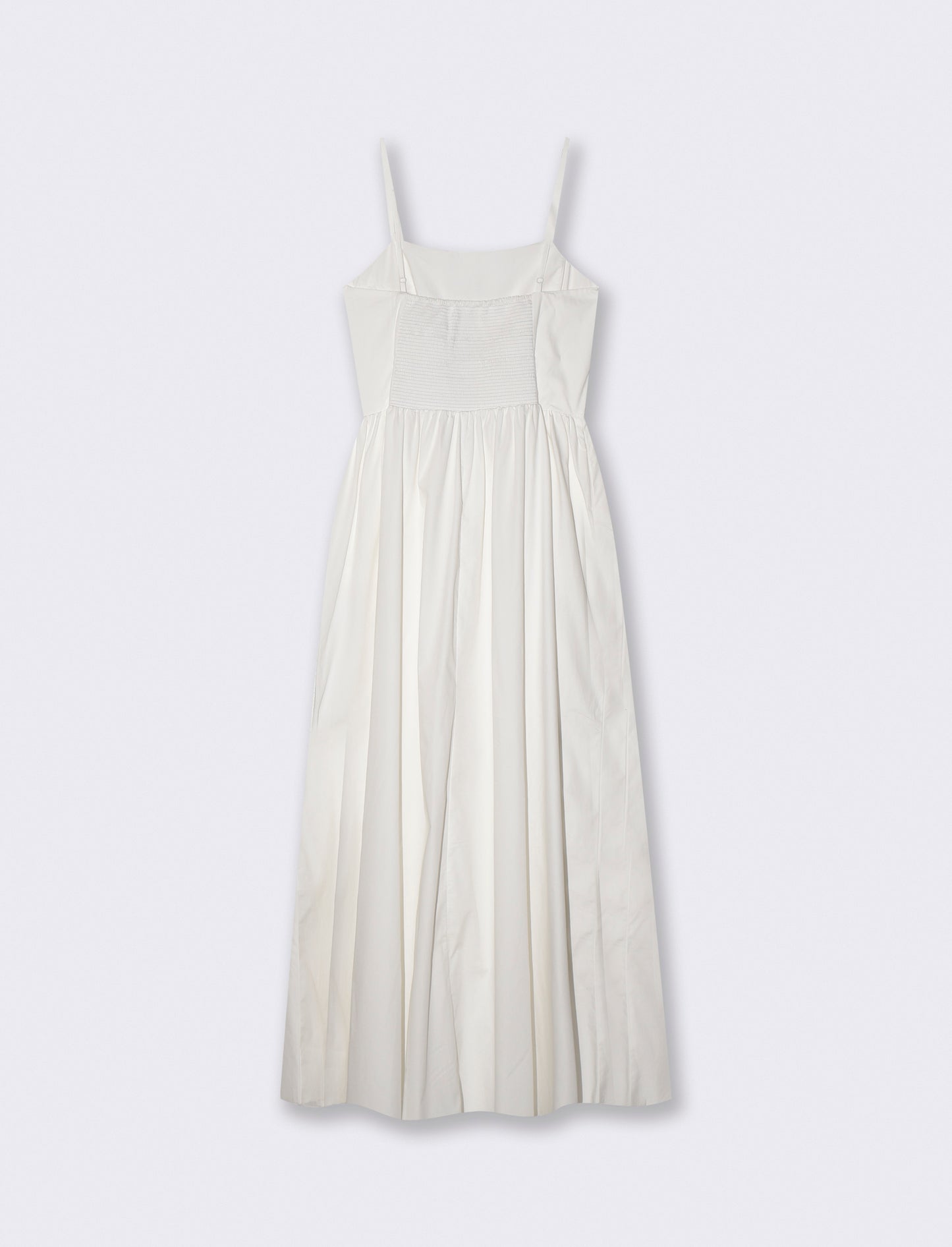 Vestito lungo in cotone con bretelle - Bianco