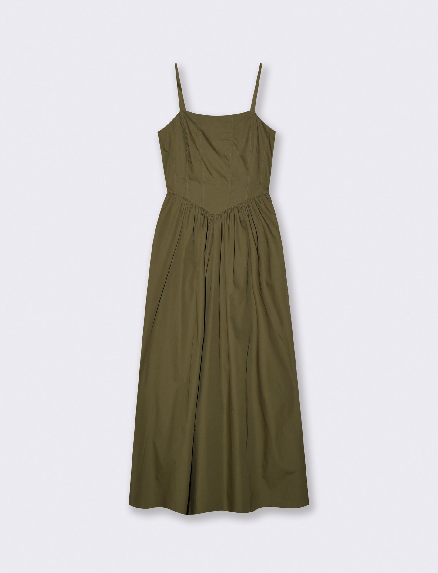 Vestito lungo in cotone con bretelle - Kaky 1