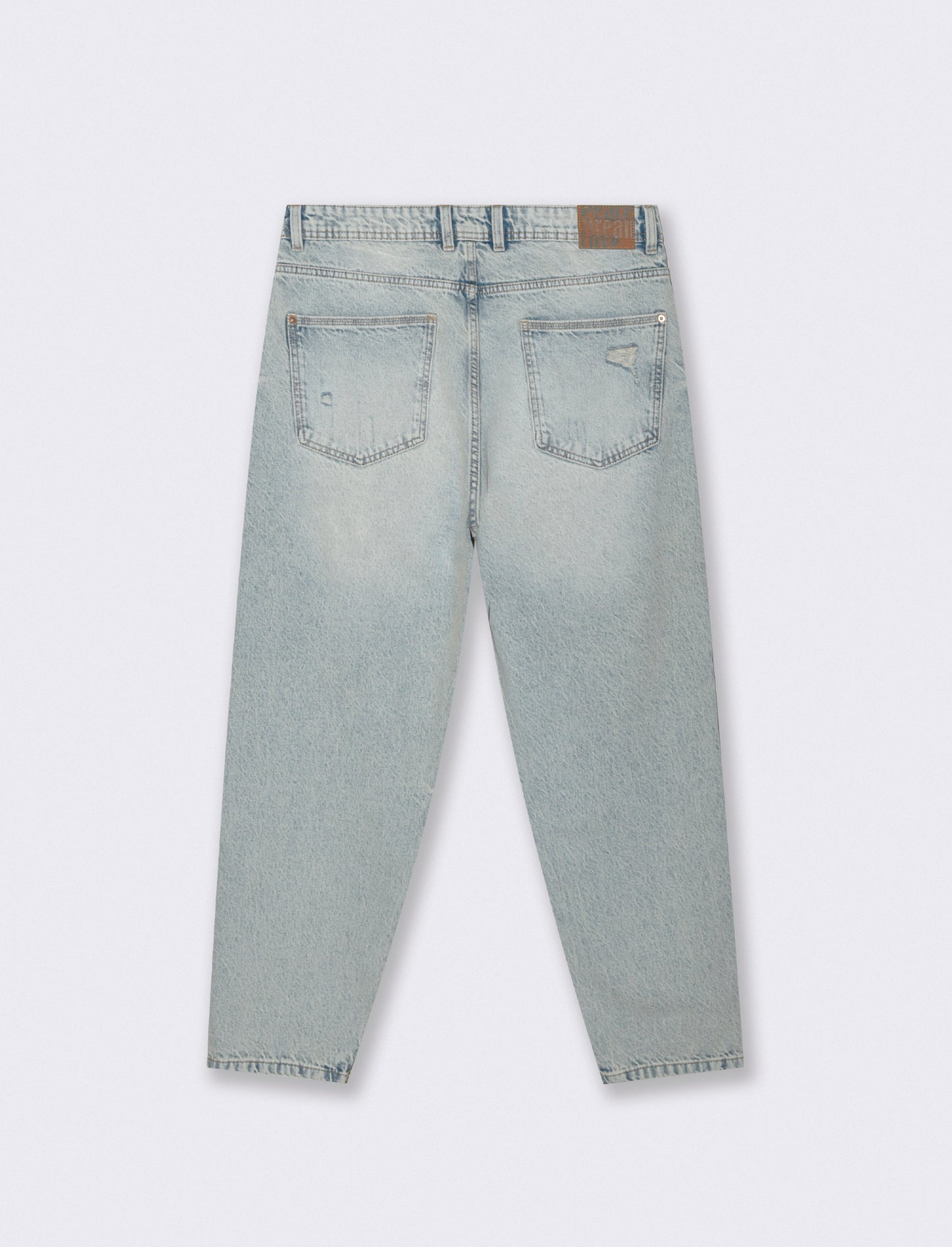 Jeans denim chiaro loose fit con strappi - Denim chiaro