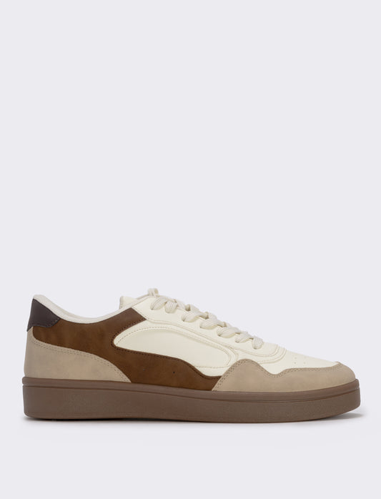 Sneakers beige multielementi da uomo - Beige