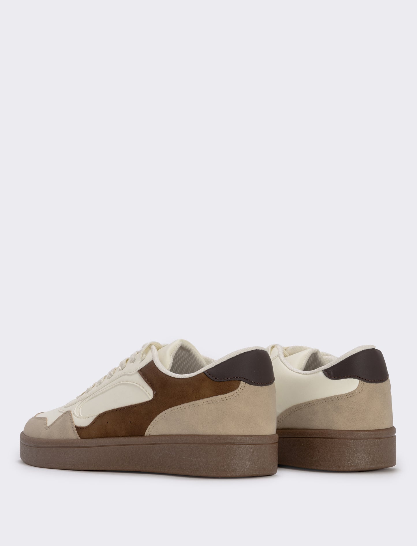 Beige multi-element men's sneakers - Beige