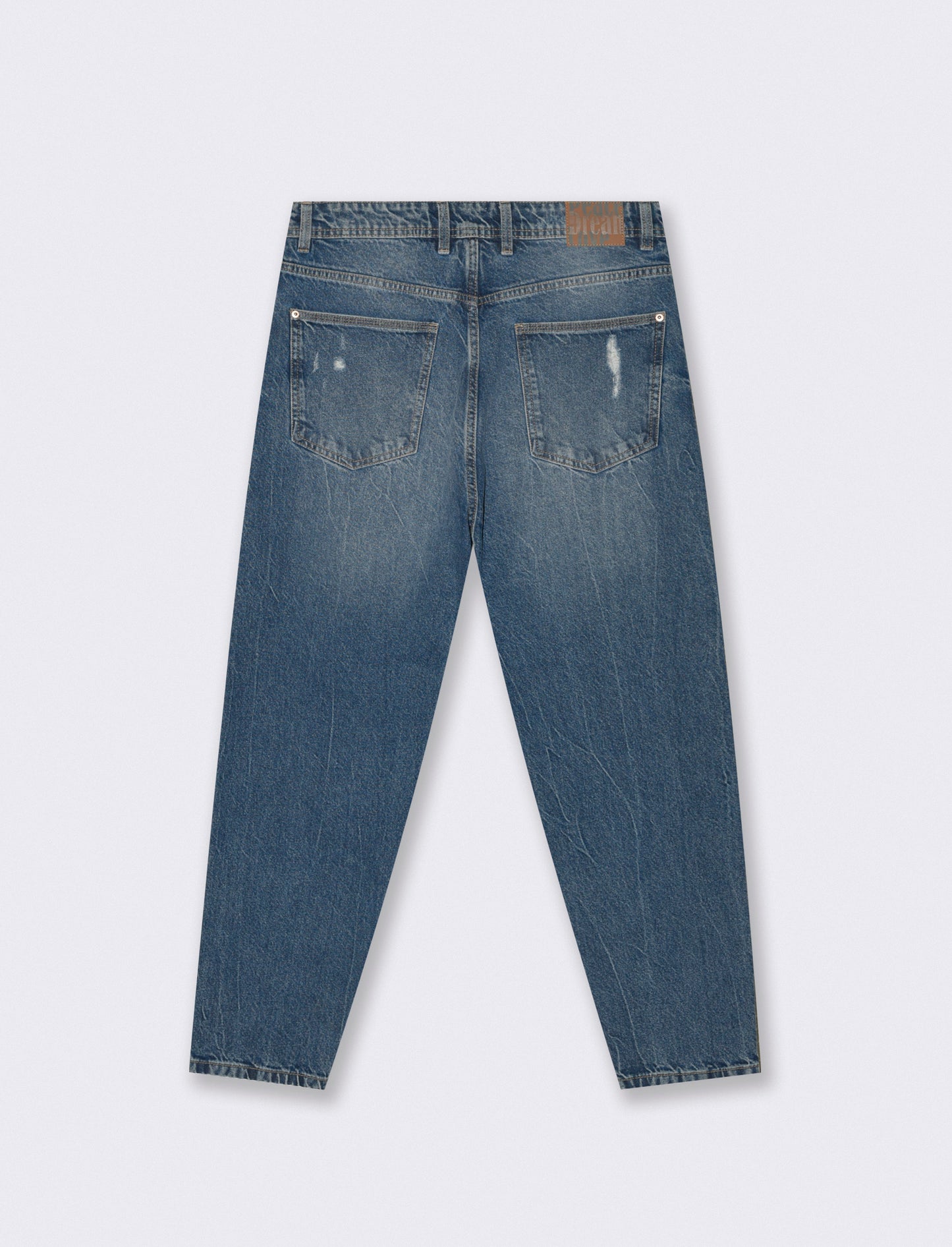Medium loose fit denim jeans with rips - Blue
