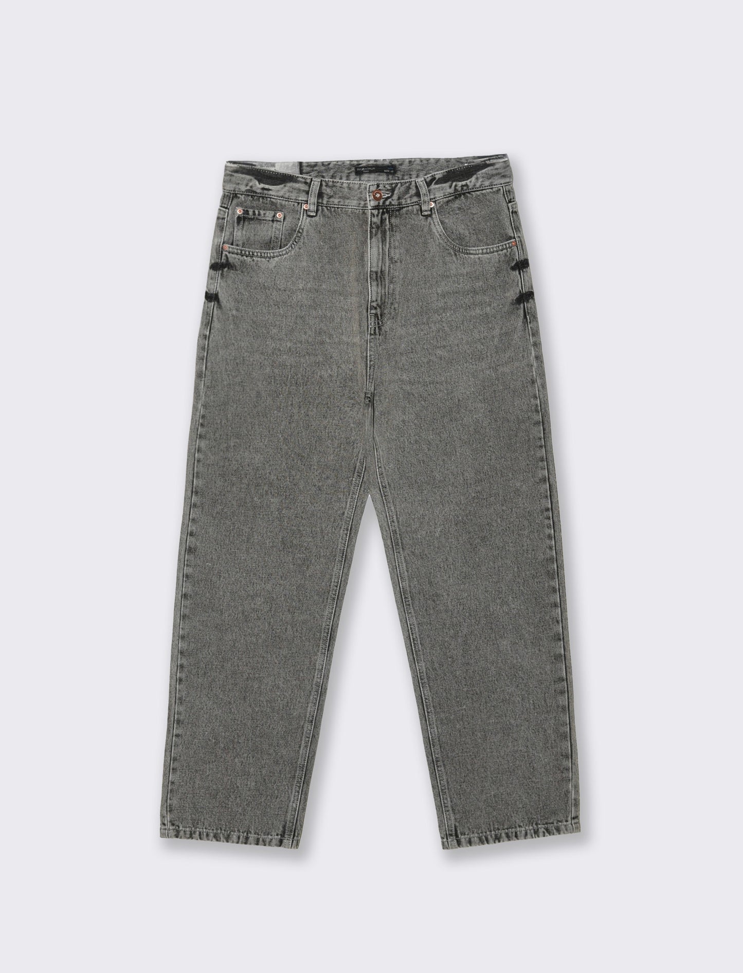 Jeans Baggy Fit Grigio Medio Slavato - Grigio