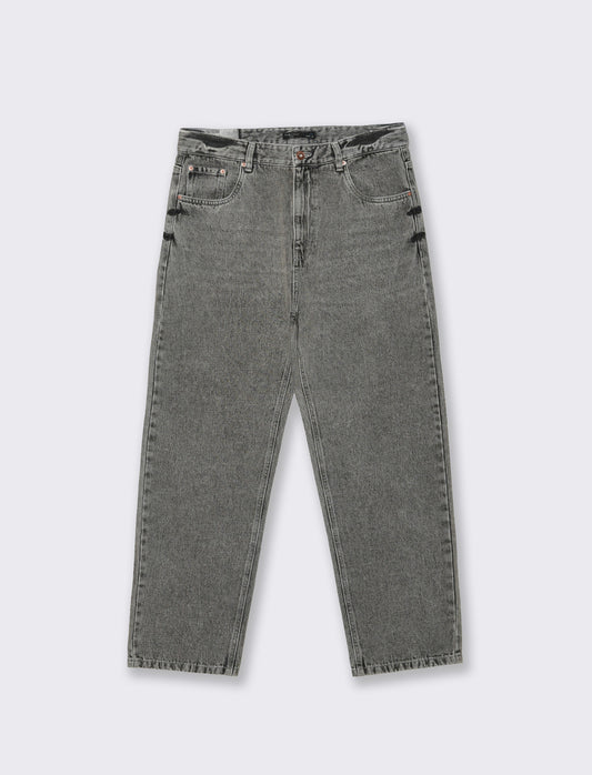 Jeans Baggy Fit Grigio Medio Slavato - Grigio