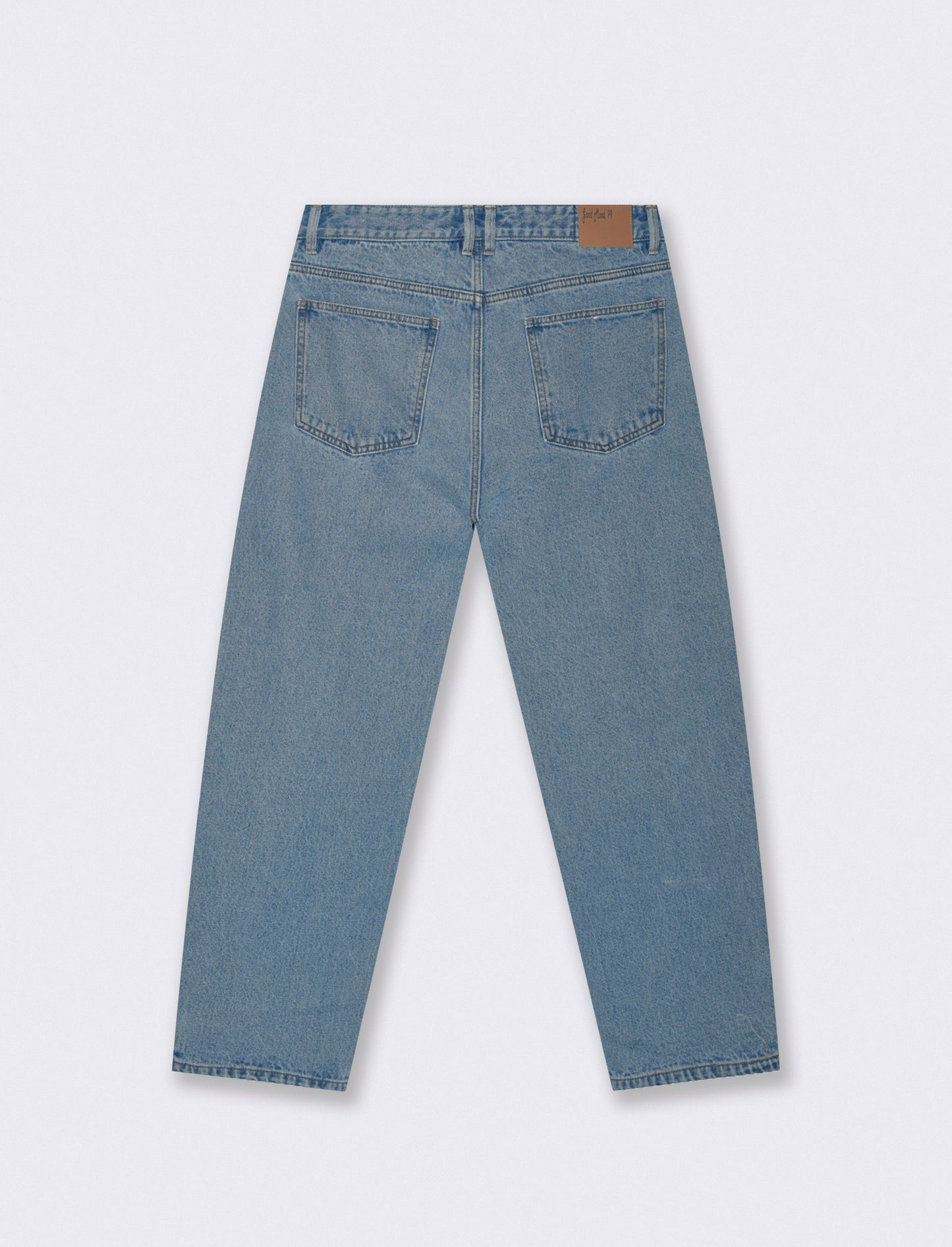 Jeans Baggy Fit Blu Medio Effetto Slavato - Denim