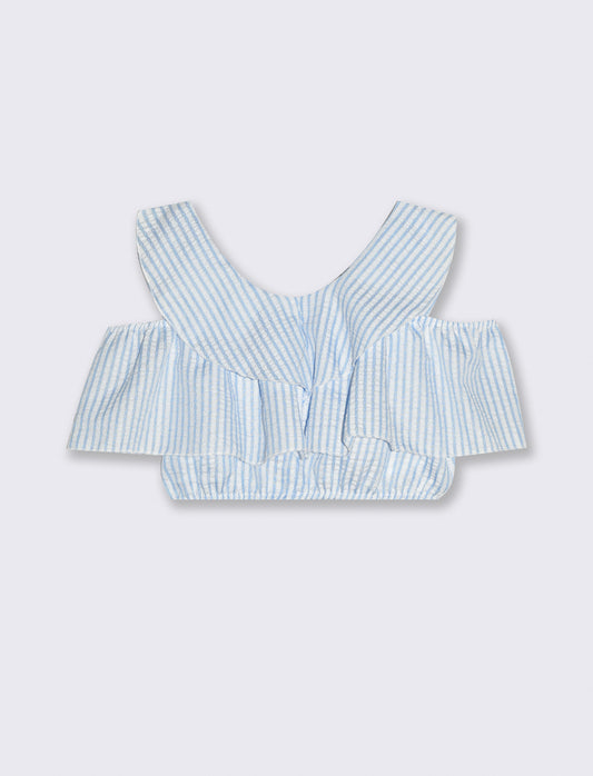Top con rouches - Righe