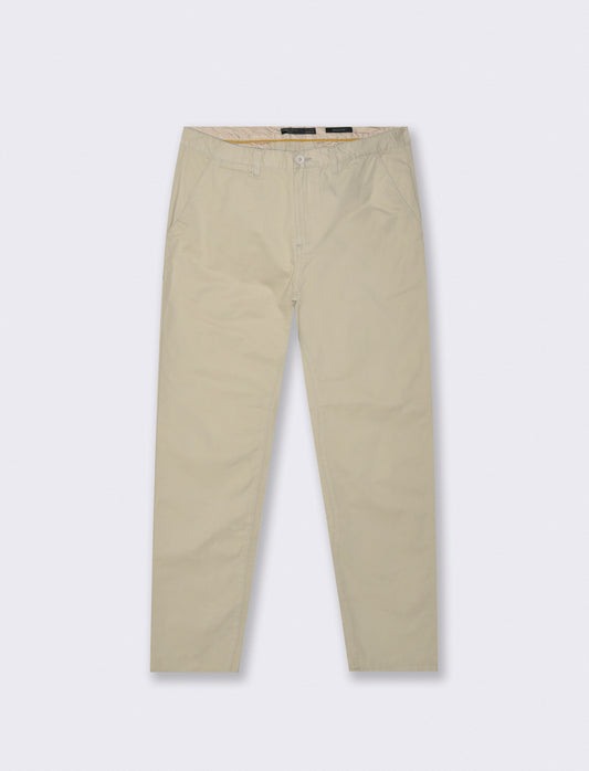 Pantaloni Chino Regular Fit in Cotone - Sabbia