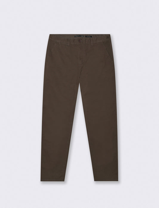 Pantaloni Chino Regular Fit in Cotone - Moro