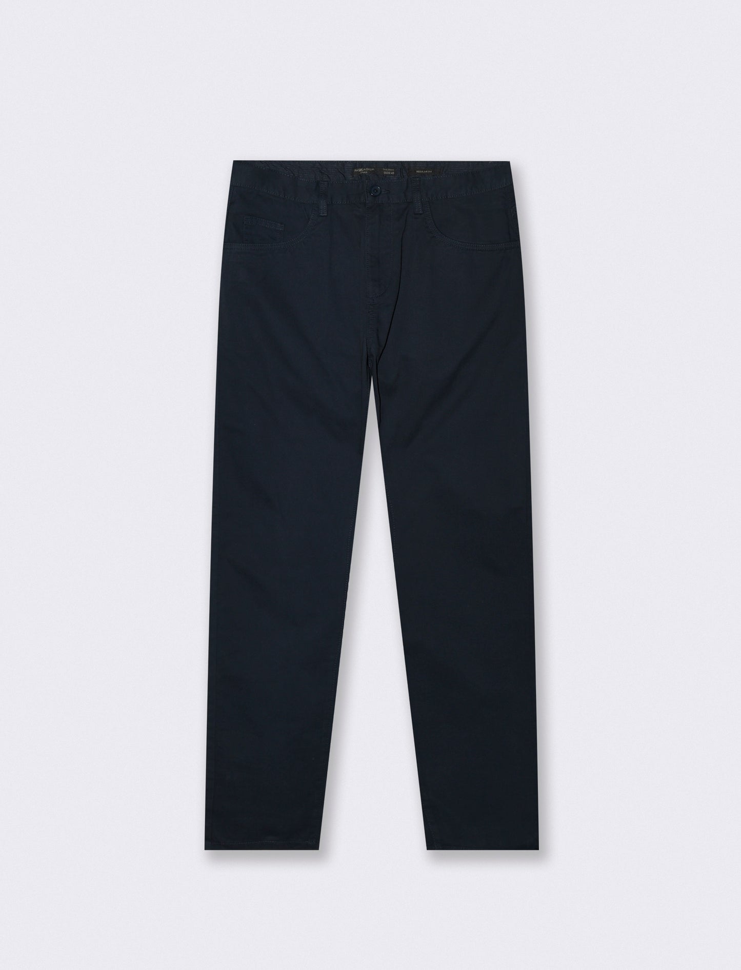 Pantaloni 5 Tasche Regular Fit Cotone - Blu