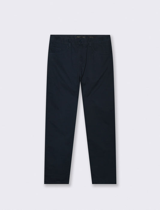 Pantaloni 5 Tasche Regular Fit Cotone - Blu