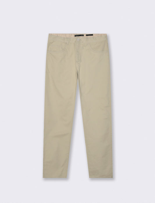 Pantaloni 5 Tasche Regular Fit Cotone - Sabbia