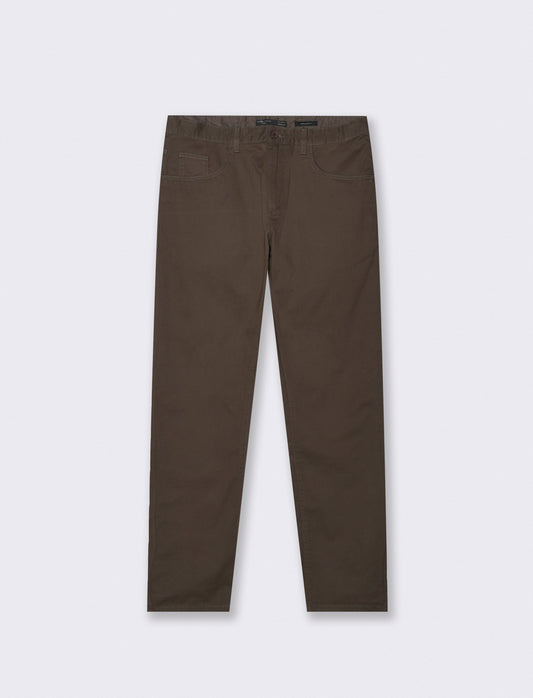 Pantaloni 5 Tasche Regular Fit Cotone - Moro