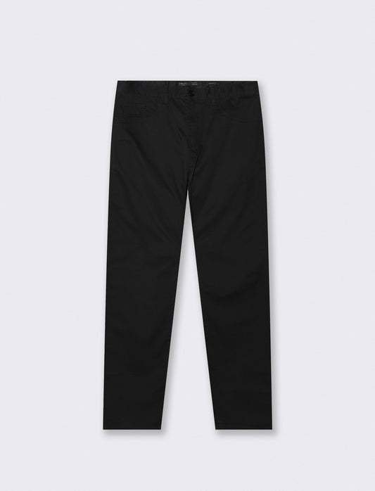 Pantaloni 5 Tasche Regular Fit Cotone - Nero