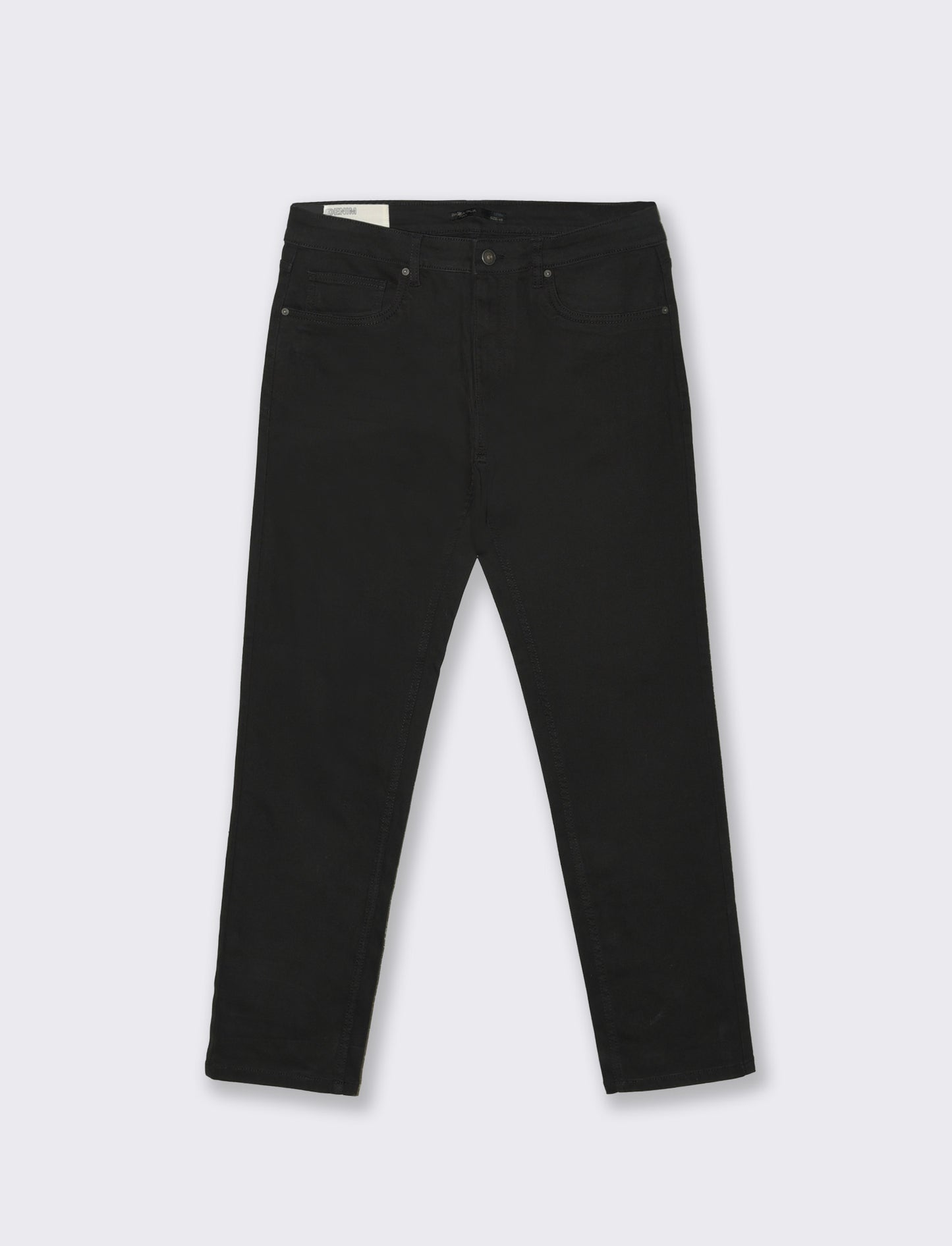Slim Fit 5 Pocket Distressed Pants - Black