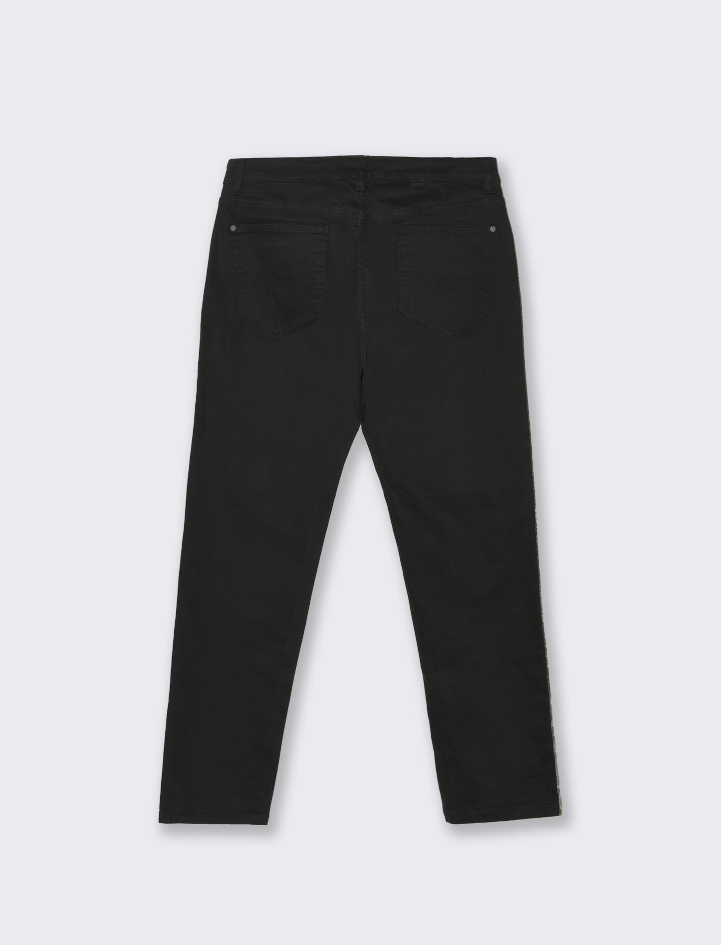 Slim Fit 5 Pocket Distressed Pants - Black