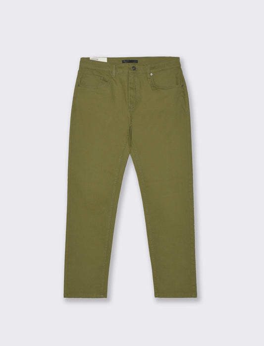 Pantaloni Slim Fit 5 Tasche Effetto Slavato - Verde oliva