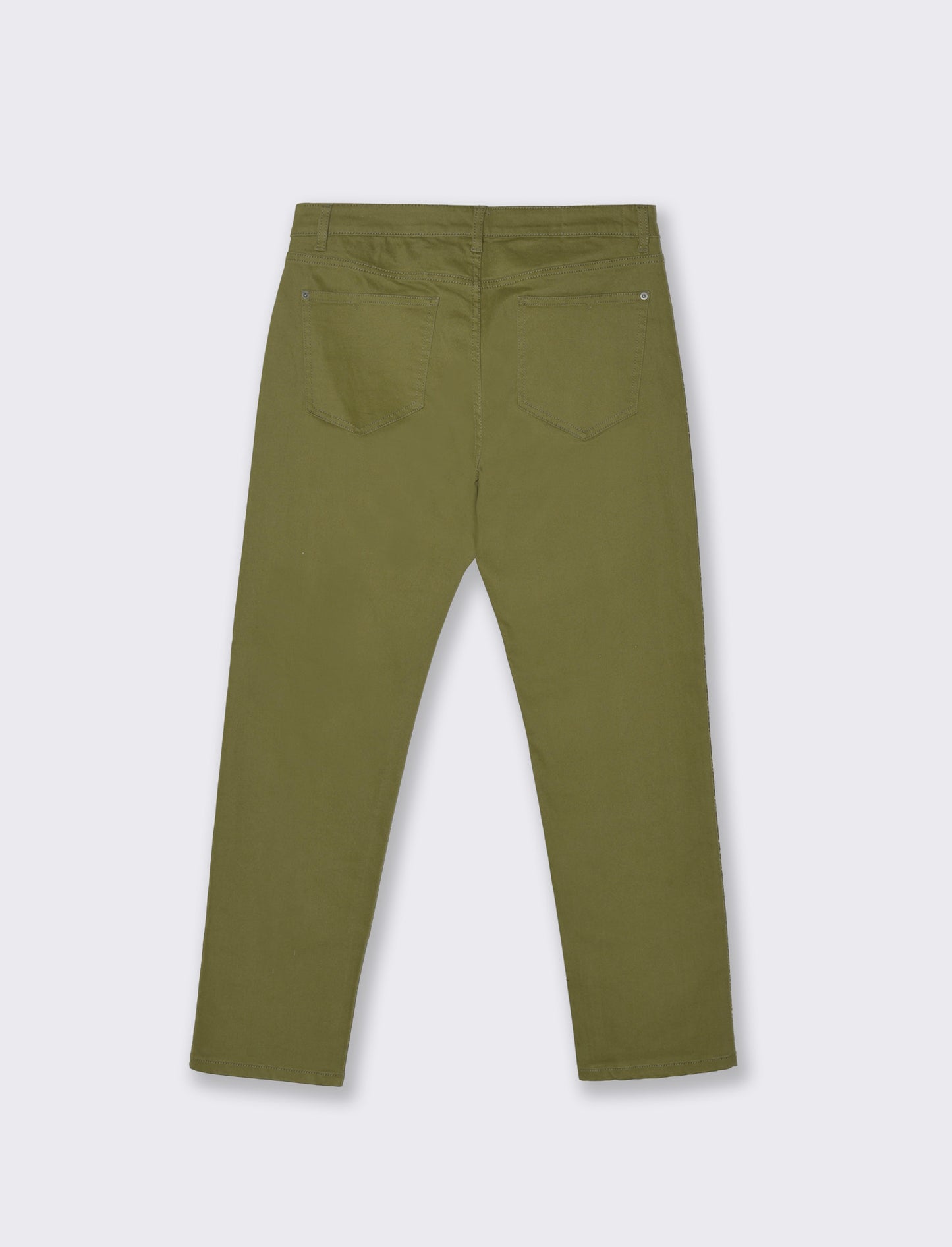 Slim Fit 5 Pocket Distressed Pants - Green