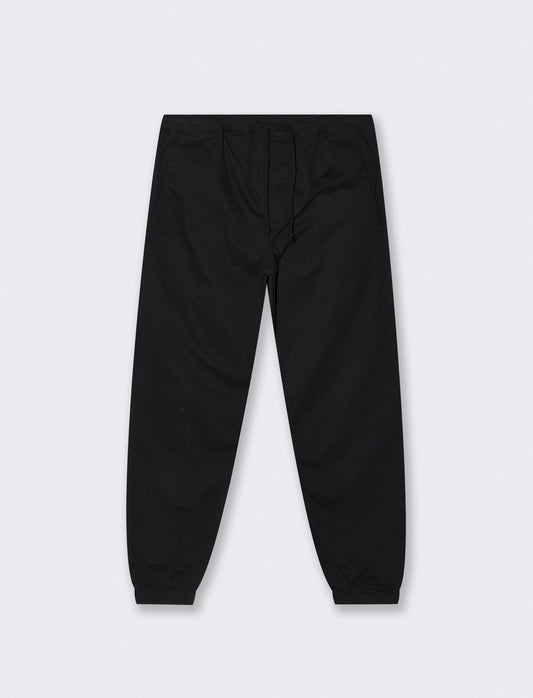 Stretch Twill Jogger Pants - Black