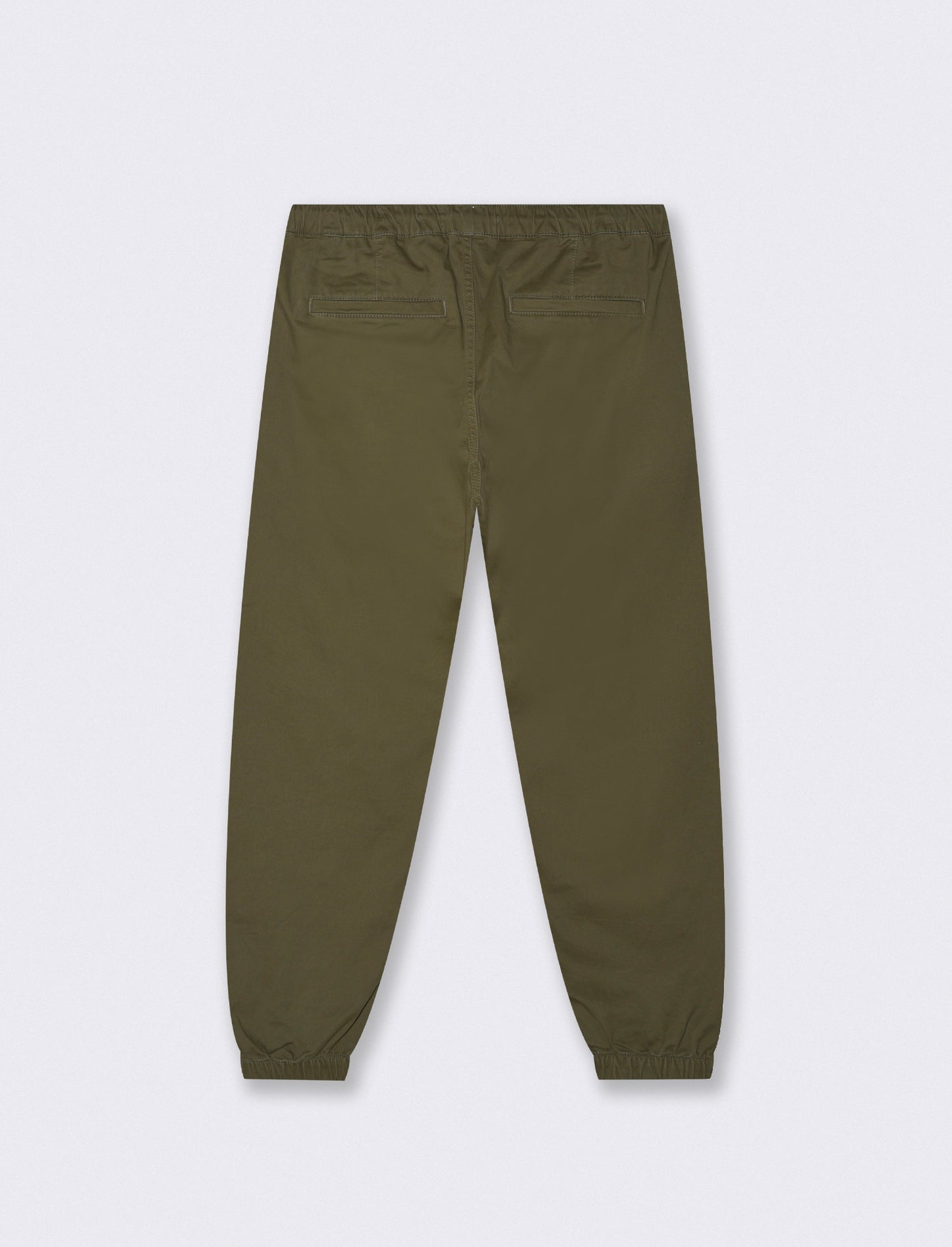 Pantaloni jogger in twill elasticizzato - Verde militare