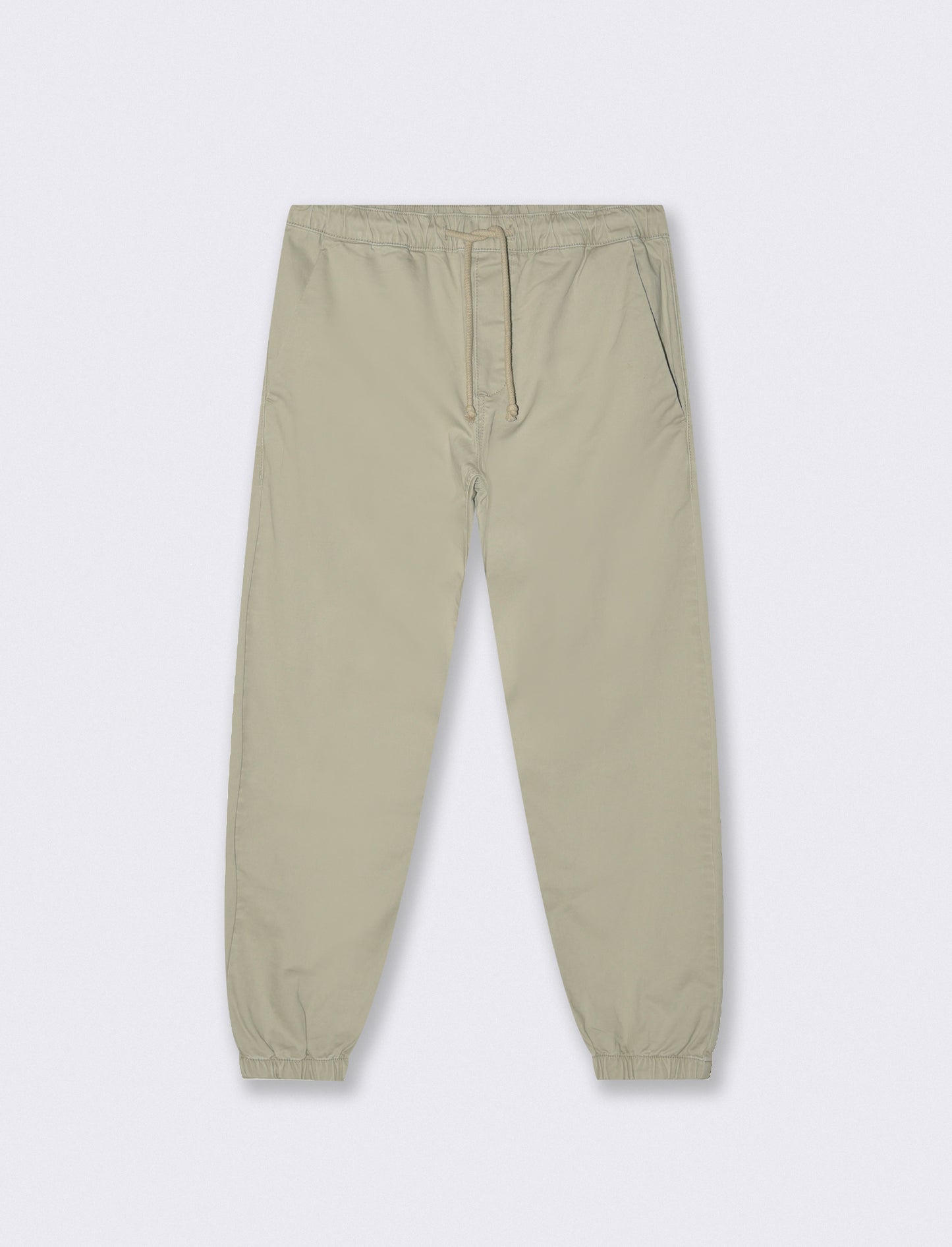 Pantaloni jogger in twill elasticizzato - Grigio stone