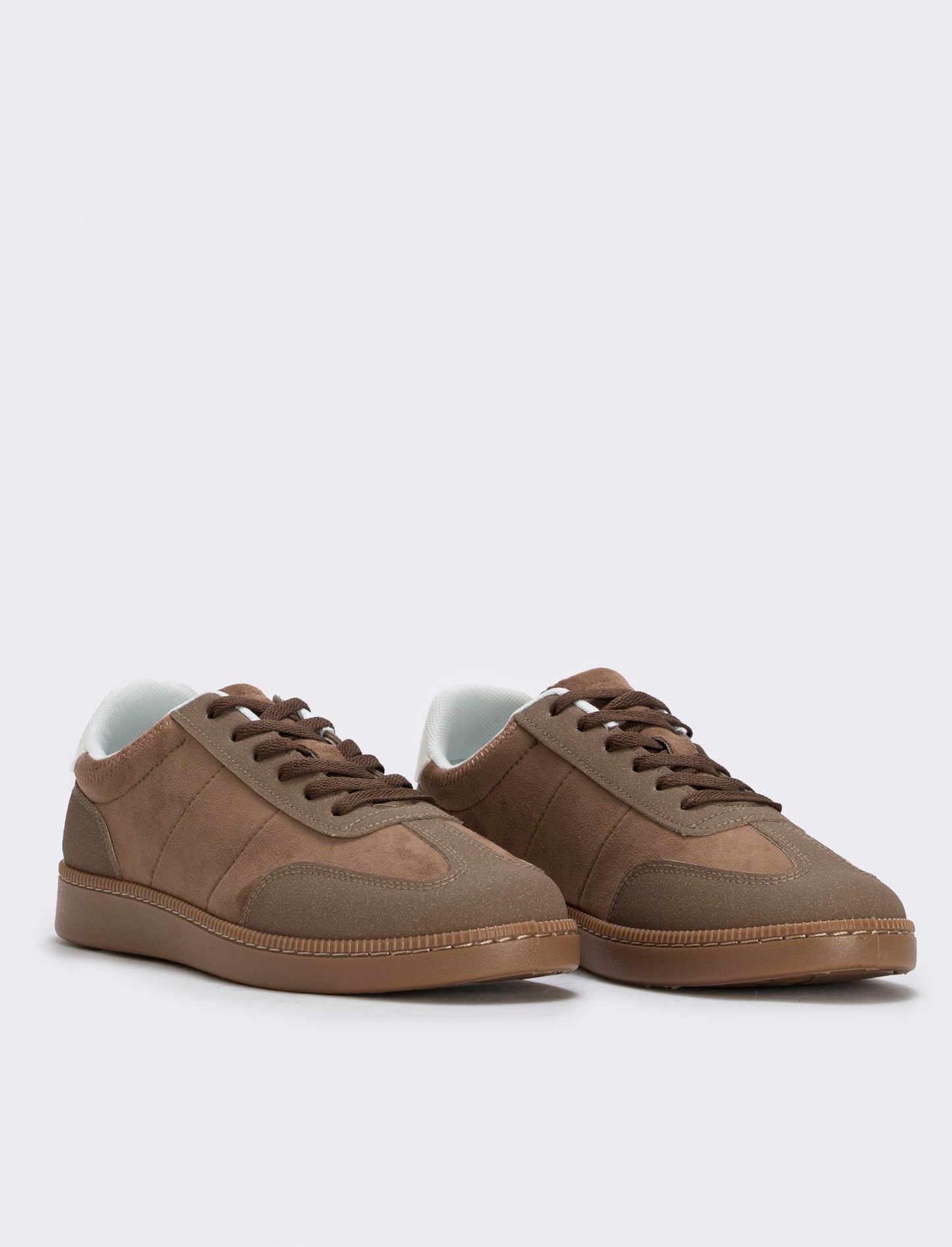 Sneakers marroni effetto scamosciato uomo - Marrone
