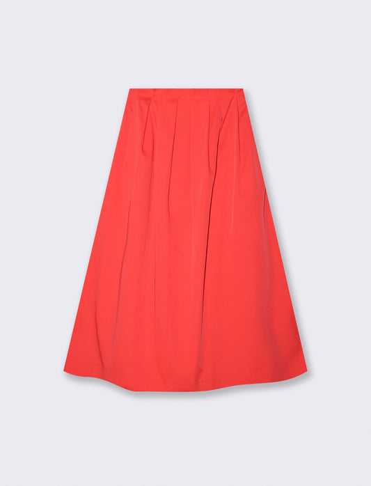 Gonna Loungette Vita Alta con Zip Invisibile - Aragosta