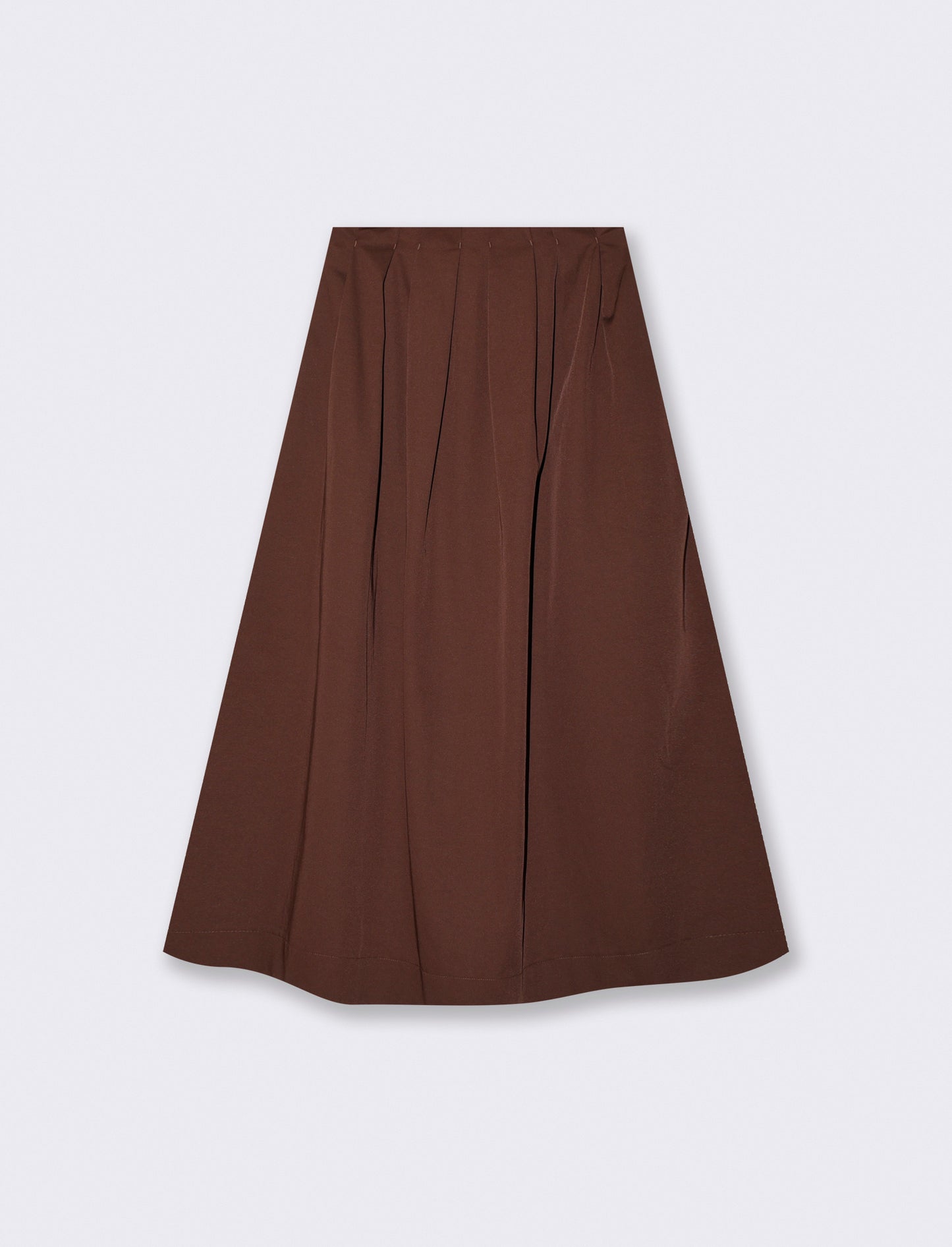 Gonna Loungette Vita Alta con Zip Invisibile - Cacao