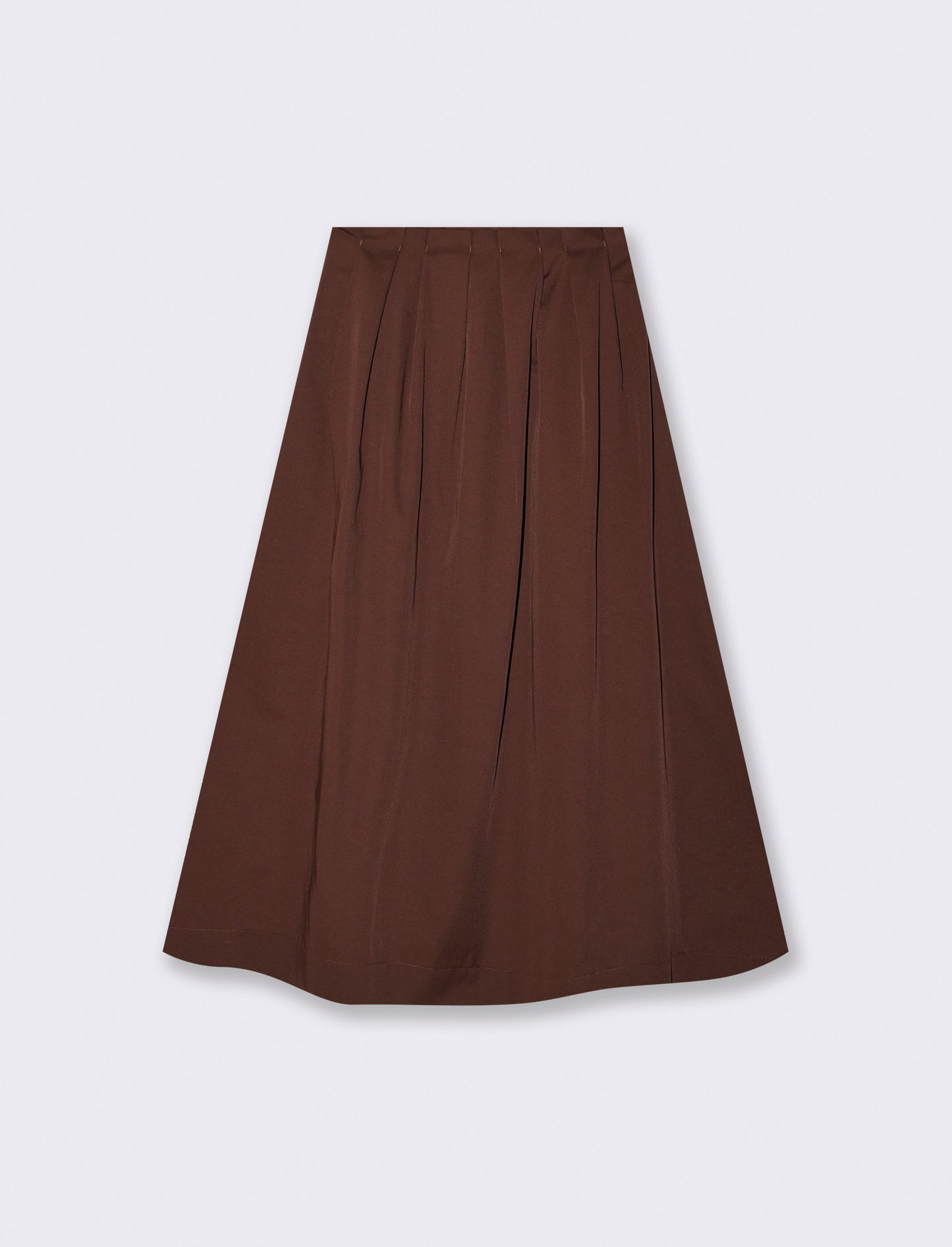 Gonna Loungette Vita Alta con Zip Invisibile - Cacao
