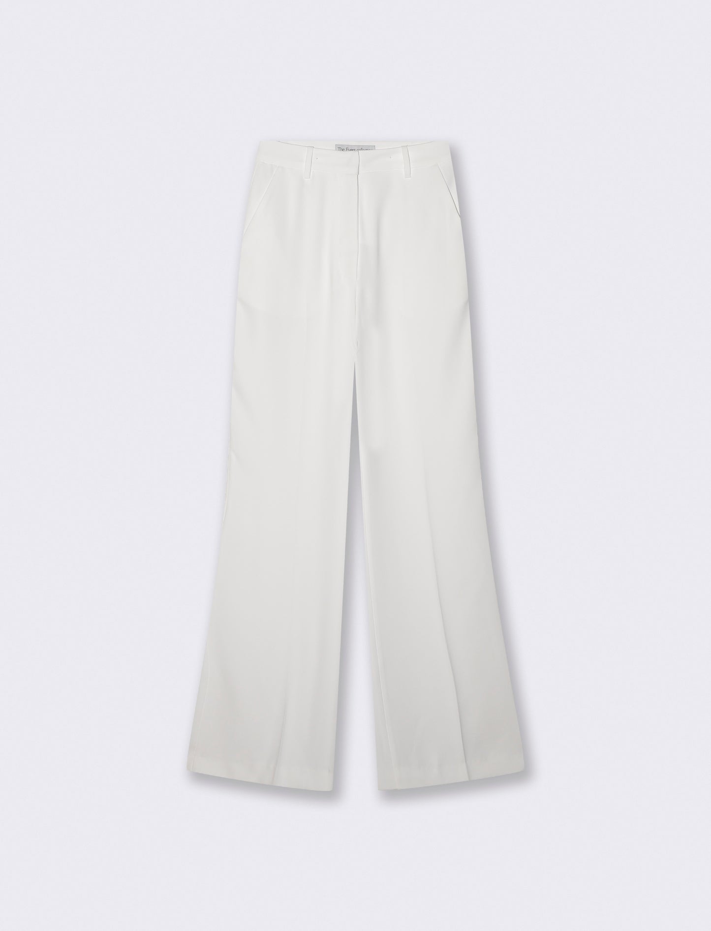 Pantalone a vita alta con gamba larga - Bianco latte