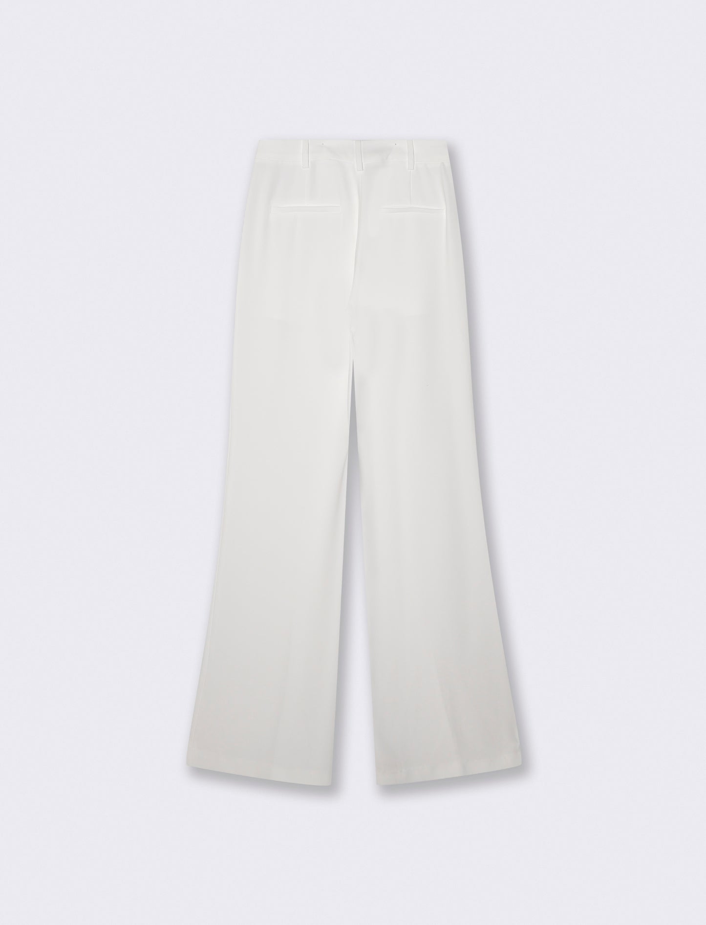 Pantalone a vita alta con gamba larga - Bianco latte
