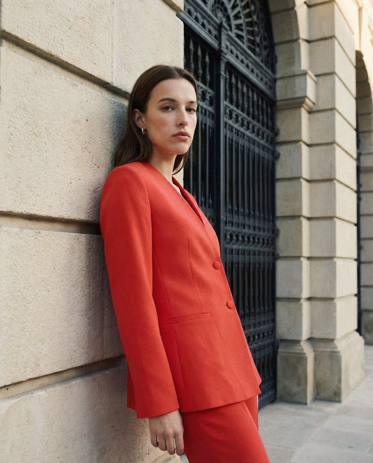 Pantalone a vita alta con gamba larga - Aragosta