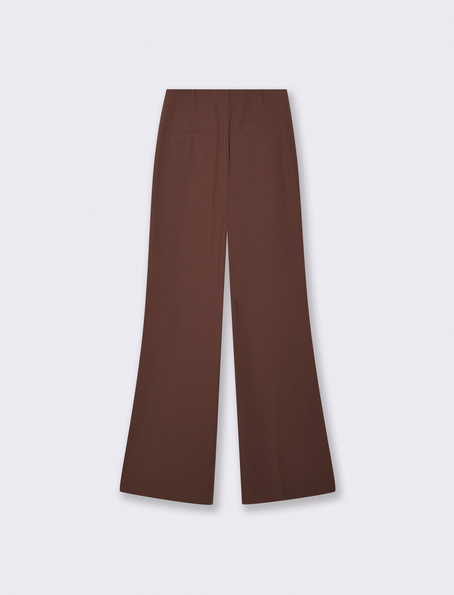 Pantalone a vita alta con gamba larga - Cacao