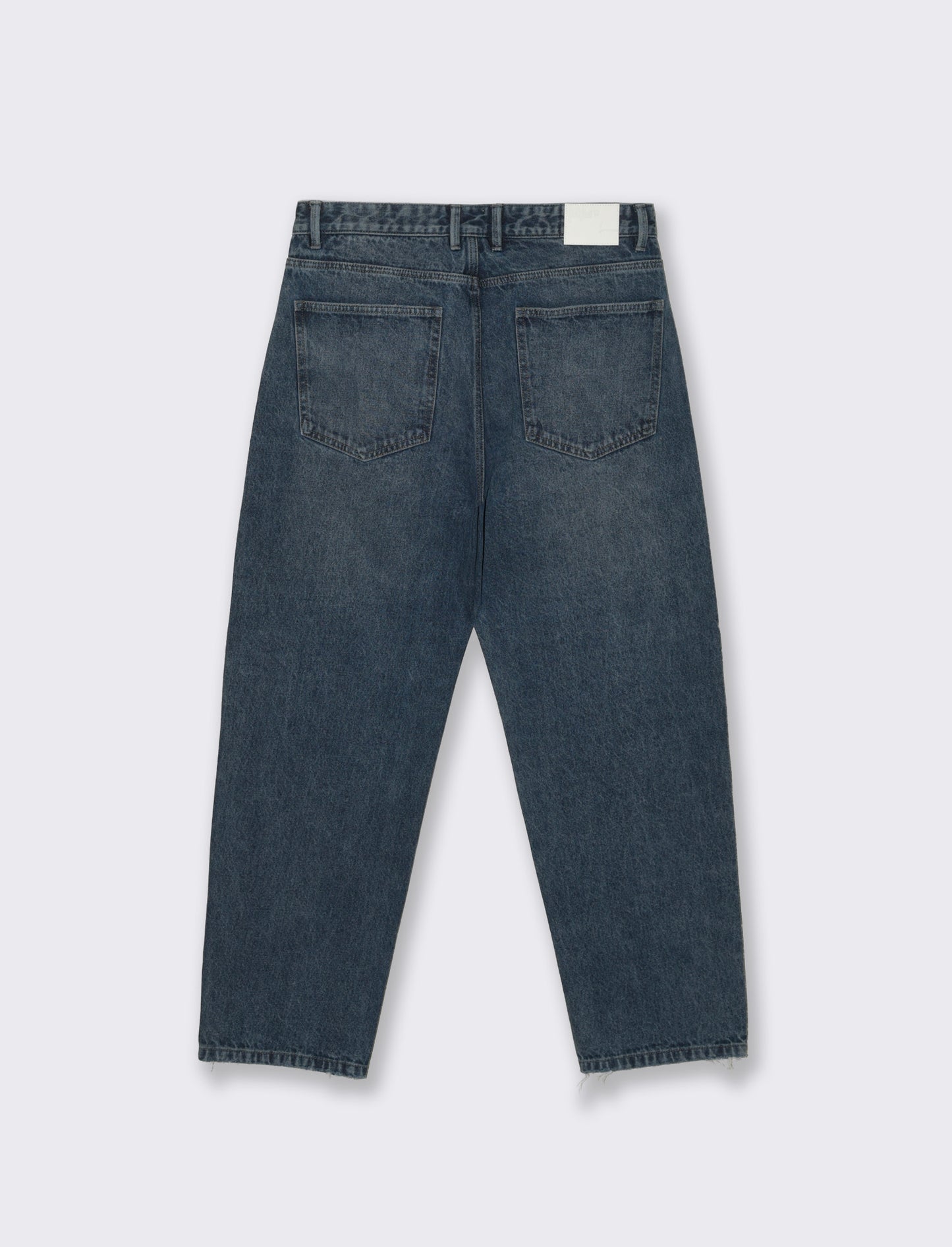 Dark Blue Baggy Fit Jeans with Faded Effect - Blue
