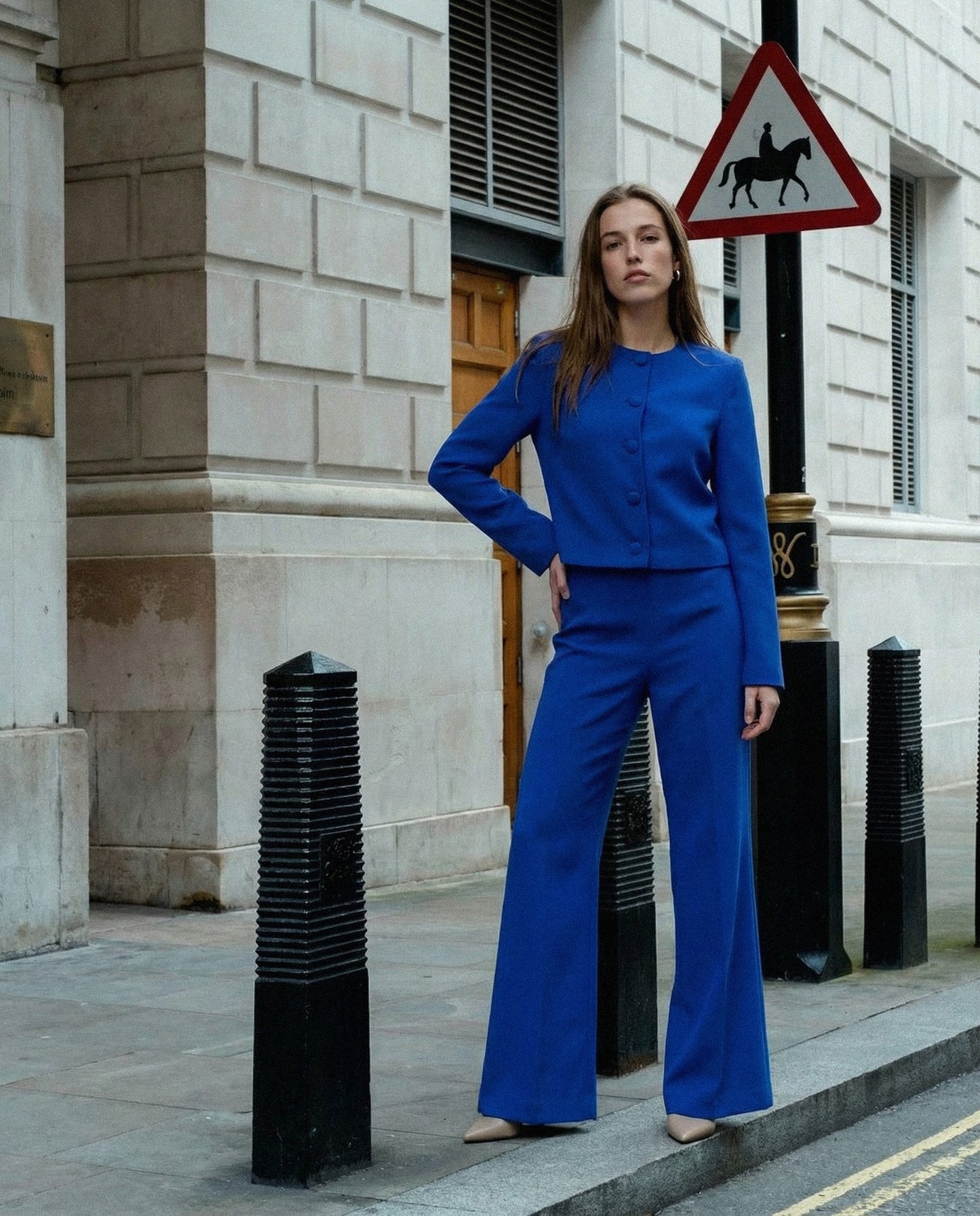 Super High Waist Wide Leg Pants - Blue