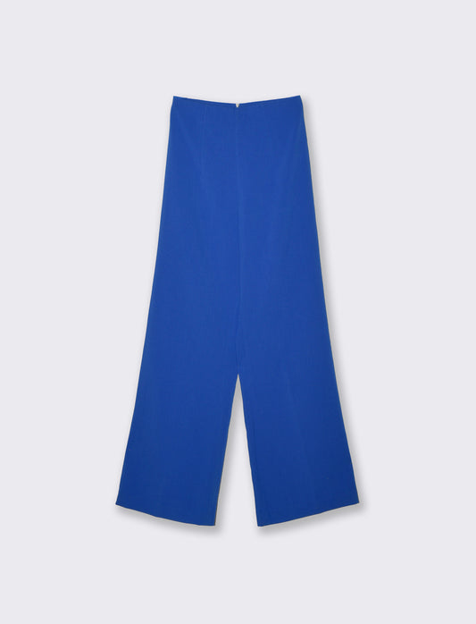 Pantalone Vita Super Alta con Gamba Larga - Blu cobalto