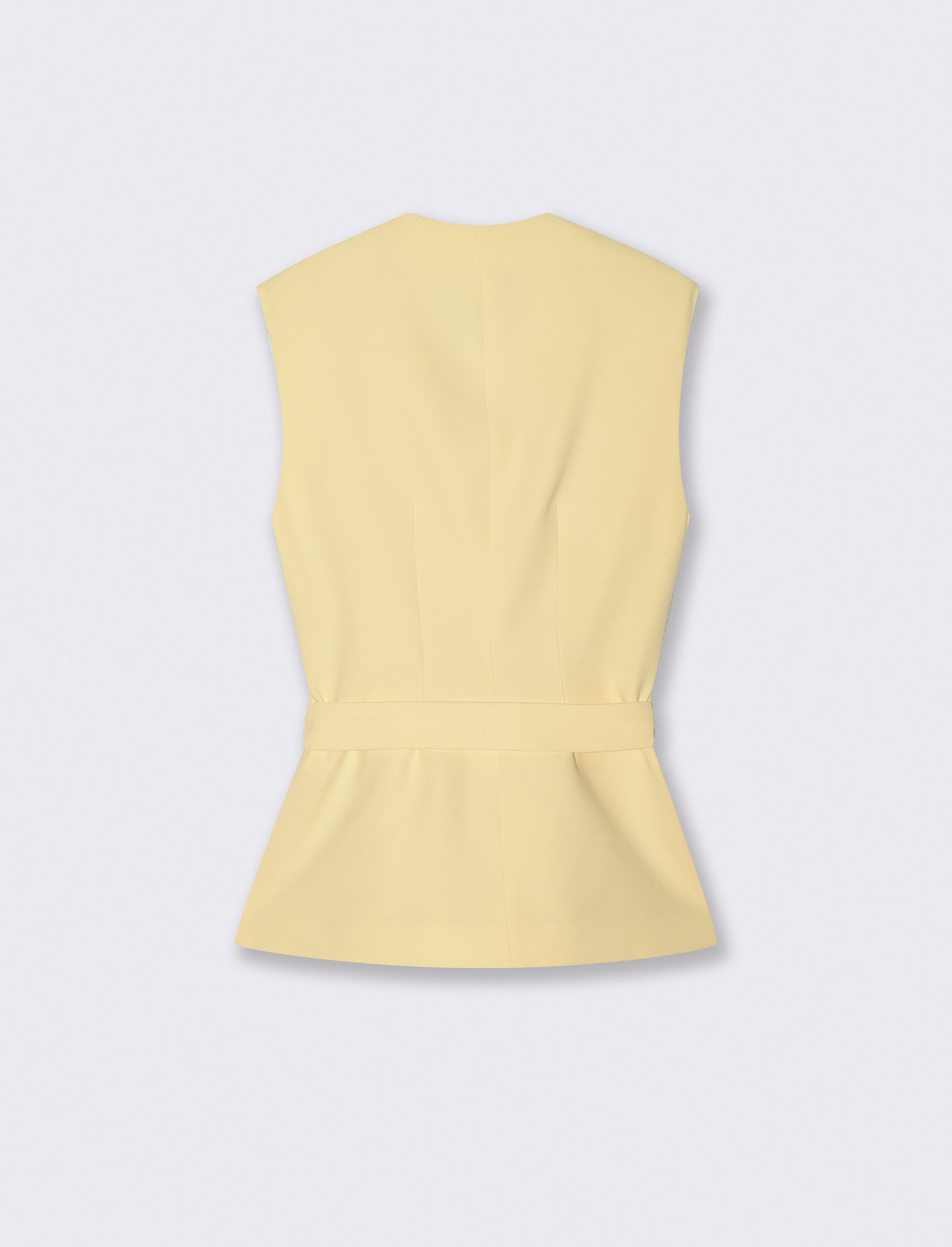 Gilet con Cintura e Scollo a V - Vaniglia