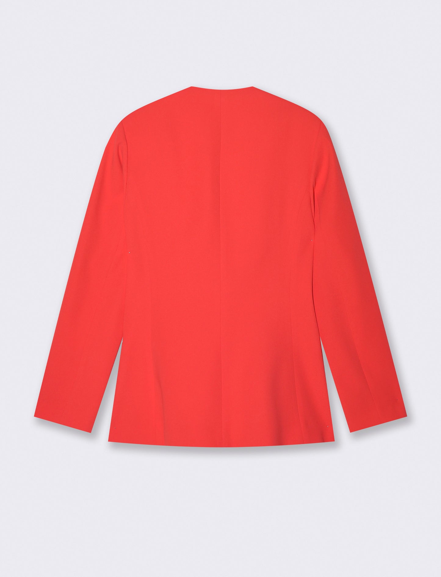 Single-Breasted Blazer with V-Neck and Buttons - Orange